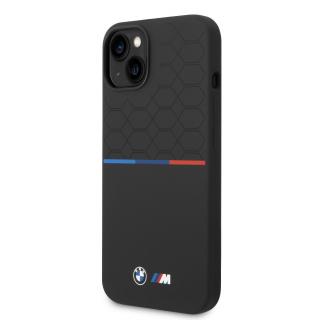 BMW M Liquid Silicone Tricolor Zadní Kryt pro iPhone 14 Plus Black