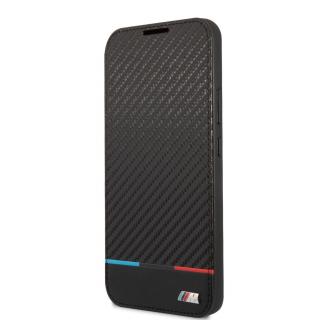 BMW M PC/TPU Book Tricolor Stripes Pouzdro pro Samsung Galaxy S22+ Black