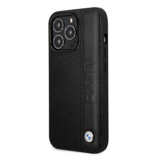 BMW Signature Leather Big Logo Zadní Kryt pro iPhone 14 Pro Black