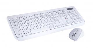 C-TECH WLKMC-01 Bezdrátová klávesnice s myší CZ+SK - bílá