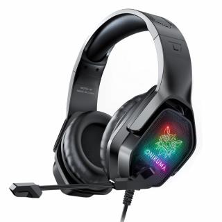 DeTech Herní sluchátka Onikuma X4, mikrofon a LED podsvícení, černá