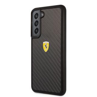 Ferrari Real Carbon Zadní Kryt pro Samsung Galaxy S22+ Black