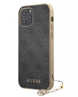 Guess 4G Charms Zadní Kryt pro iPhone 12/12 Pro 6.1 Grey