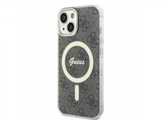 Guess IML 4G Printed Crossbody Zadní Kryt pro iPhone 15, hnědá