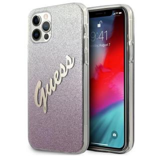 Guess PC/TPU Vintage Zadní Kryt pro iPhone 12/12 Pro 6.1 Gradient Pink