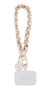 Guess Přívěsek 4G Saffiano Charm Pink