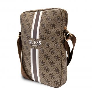 Guess PU 4G Printed Stripes Tablet Bag 10  Brown