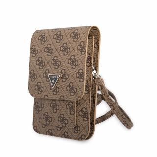 Guess PU 4G Triangle Logo Phone Bag Brown