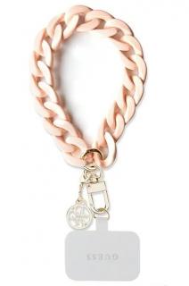 Guess Wrist Chain 4G Charm Strap Acrylic Pink