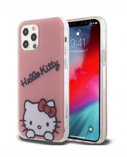 Hello Kitty IML Daydreaming Logo Zadní Kryt pro iPhone 12/12 Pro, růžová