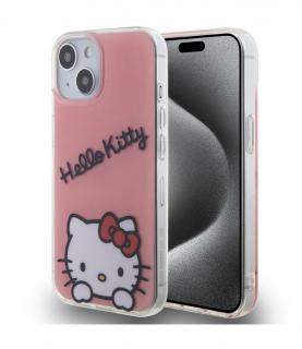 Hello Kitty IML Daydreaming Logo Zadní Kryt pro iPhone 15, růžová