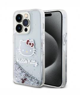 Hello Kitty Liquid Glitter Electroplating Head Logo Zadní Kryt pro iPhone 13 Pro, průhledná