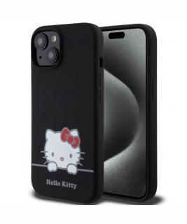 Hello Kitty Liquid Silicone Daydreaming Logo Zadní Kryt pro iPhone 15, černá