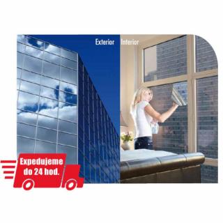 Gekkofix Protisluneční fólie ŠEDÁ / ZRCADLOVÁ š. 152cm - vitrostatická (Linea Fix - Šedá/Zrcadlová)