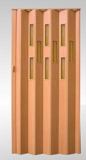 VIVALDI Shrnovací dveře prosklené Buk 100cm (Harmonikové dvere)