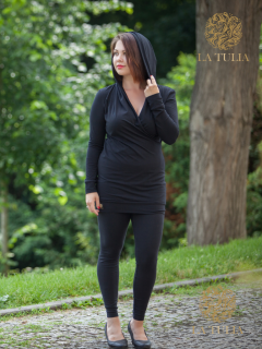Šaty s kapucí černá káva Barva: Černá káva, Velikost: XL/XXL