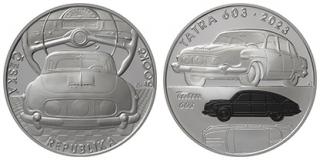 2023 - 500 Kč - Stříbrná pamětní mince - Slavné dopravní prostředky - Osobní automobil Tatra 603 - 25 g - 0.925 Ag - PROOF