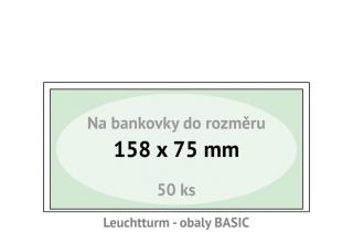 BASIC 158 - ochranný obal na bankovky do rozměru 158x75 mm - orig. balení 50 ks - Leuchtturm 344903