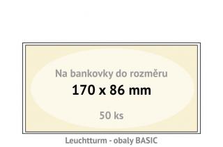 BASIC 170 - ochranný obal na bankovky do rozměru 170x86 mm - orig. balení 50 ks - Leuchtturm 341221