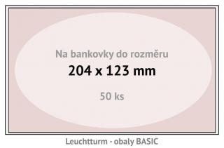 BASIC 204 - ochranný obal na bankovky do rozměru 204x123 mm - orig. balení 50 ks - Leuchtturm 341222