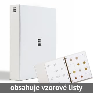 Bílé mincovní album MATRIX + 5 bílých albových listů pro 60 mincovních rámečků 50x50 mm - Leuchtturm 346626