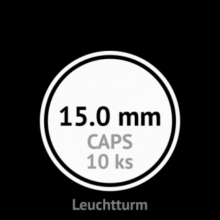 CAPS 15.0 mm O - klasické kruhové kapsle na mince do průměru 15 mm - vnější O 21.0 mm - orig. balení 10 ks - Leuchtturm 327665