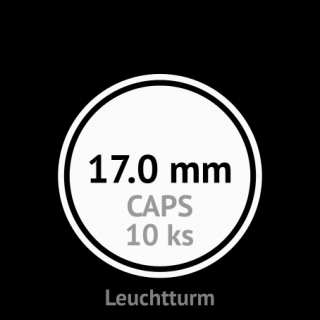 CAPS 17.0 mm O - klasické kruhové kapsle na mince do průměru 17.0 mm - vnější O 22.5 mm - orig. balení 10 ks - Leuchtturm 322470