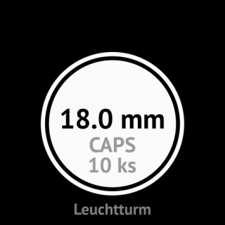 CAPS 18.0 mm O - klasické kruhové kapsle na mince do průměru 18.0 mm - vnější O 25.0 mm - orig. balení 10 ks - Leuchtturm 330328