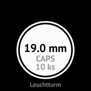 CAPS 19.0 mm O - klasické kruhové kapsle na mince do průměru 19.0 mm - vnější O 25.0 mm - orig. balení 10 ks - Leuchtturm 337551