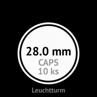 CAPS 28.0 mm O - klasické kruhové kapsle na mince do průměru 28.0 mm - vnější O 34.0 mm - orig. balení 10 ks - Leuchtturm 312236