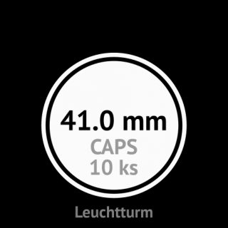 CAPS 41.0 mm O - klasické kruhové kapsle na mince do průměru 41.0 mm - vnější O 47.0 mm - orig. balení 10 ks - Leuchtturm 334928