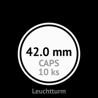 CAPS 42.0 mm O - klasické kruhové kapsle na mince do průměru 42.0 mm - vnější O 48.0 mm - orig. balení 10 ks - Leuchtturm 318006