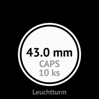 CAPS 43.0 mm O - klasické kruhové kapsle na mince do průměru 43.0 mm - vnější O 49.0 mm - orig. balení 10 ks - Leuchtturm 322622