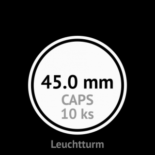 CAPS 45.0 mm O - klasické kruhové kapsle na mince do průměru 45.0 mm - vnější O 51.0 mm - orig. balení 10 ks - Leuchtturm 303660