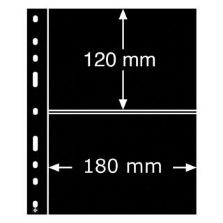 Černé albové listy OPTIMA 2S - 2 kapsy na mincovní sady, bankovky, pohledy, známky, certifikáty do 180x120 mm - orig. balení 10 ks - Leuchtturm 322646