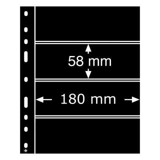 Černé albové listy OPTIMA 4S - 4 vodorovné kapsy na aršíky do 180x58 mm - orig. balení 10 ks - Leuchtturm 331859
