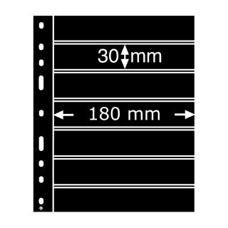 Černé albové listy OPTIMA 7S - 7 vodorovných kapes na známky do 180x30 mm - orig. balení 10 ks - Leuchtturm 323995