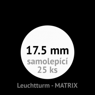 MATRIX 17.5 mm Ø - černé samolepící mincovní rámečky 50x50 mm - naše balení 25 ks - Leuchtturm No. 345539