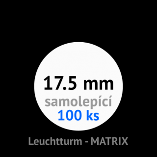 MATRIX 17.5 mm Ø - černé samolepící mincovní rámečky 50x50 mm - orig. balení 100 ks - Leuchtturm 361060