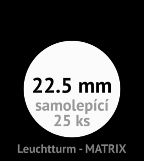 MATRIX 22.5 mm Ø - černé samolepící mincovní rámečky 50x50 mm - naše balení 25 ks - Leuchtturm No. 345687