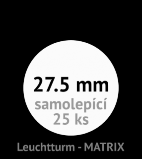 MATRIX 27.5 mm Ø - černé samolepící mincovní rámečky 50x50 mm - naše balení 25 ks - Leuchtturm No. 345689