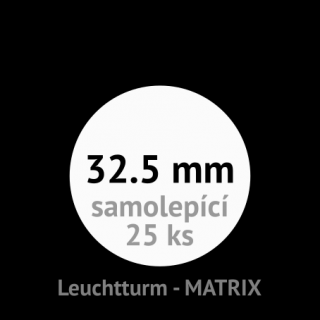 MATRIX 32.5 mm Ø - černé samolepící mincovní rámečky 50x50 mm - naše balení 25 ks - Leuchtturm No. 345691