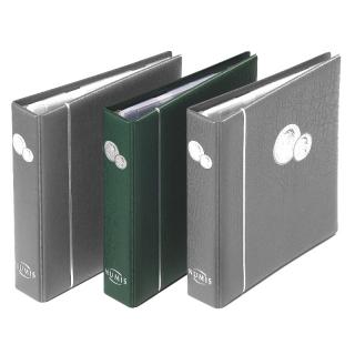 NUMIS - tmavě zelené koženkové mincovní album bez kazety + 5 vzorových mincovních listů NUMIS (kapacita alba je 15) - Leuchtturm 300115
