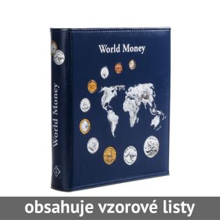 OPTIMA World Money  - tmavě modré album na mince a bankovky bez kazety + 5 vzorových mincovních listů OPTIMA (kapacita alba je 15) - Leuchtturm 323813