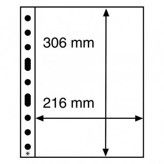 Průhledné albové listy GRANDE 1C - 1 kapsa na certifikáty, známky a aršíky do 216x306 mm - orig. balení 5 ks - Leuchtturm 321709