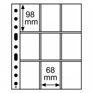 Průhledné albové listy GRANDE 3/3C - 9 kapes na sběratelské kartičky do 68x98 mm - orig. balení 5 ks - Leuchtturm 323456