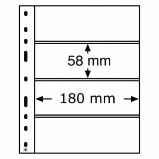 Průhledné albové listy OPTIMA 4C - 4 vodorovné kapsy na lístky do 180x58 mm - orig. balení 10 ks - Leuchtturm 318071