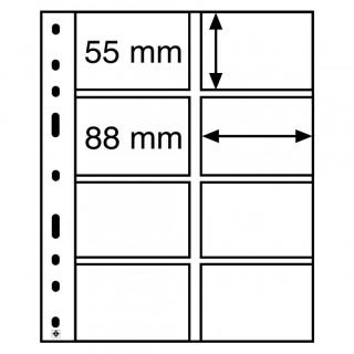 Průhledné albové listy OPTIMA 4VC - 8 kapes na telefonní, věrnostní nebo platební karty do 88x55 mm - orig. balení 10 ks - Leuchtturm 328118