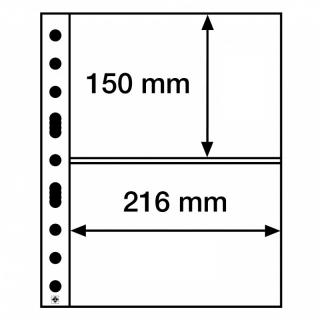 Průhledné tenčí albové listy GRANDE 2C EASY - 2 vodorovné kapsy na certifikáty, pohledy do 216x150 mm - pro běžné kancelářské pořadače se 4-kroužkovou…