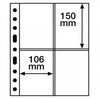 Průhledné tenčí albové listy GRANDE 2CT EASY - 4 kapsy na certifikáty, pohledy do 106x150 mm - pro běžné kancelářské pořadače se 4-kroužkovou…